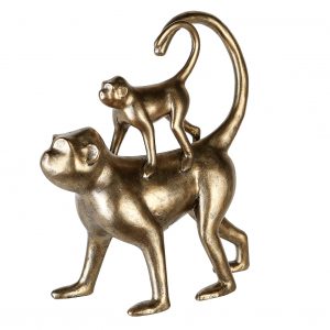 Figurine Gold Monkey & Child