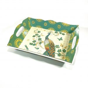 Tray Peacock Wooden