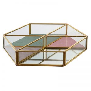 Jewel Box Glass Metal Golden