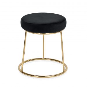 Black Velvet Stool