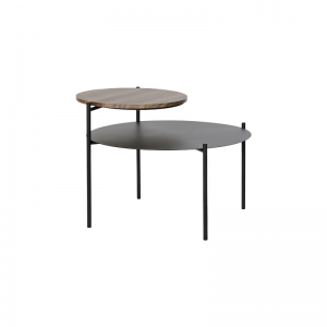 Coffee Table Metal Wood Black