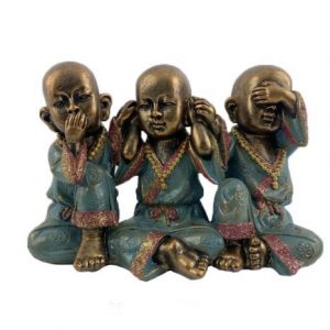 Figure Resin Monks Turquoise