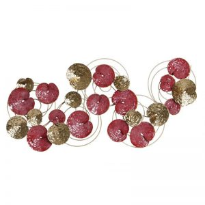 Wall Decoration Metal Circles Dark Pink