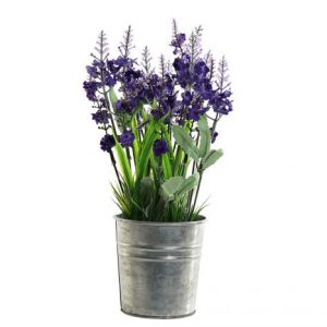 Flower Pot Metal Fabric Lavender Lilac