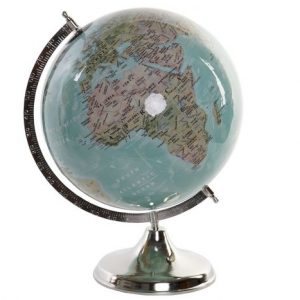Blue Iron & Paper Globe