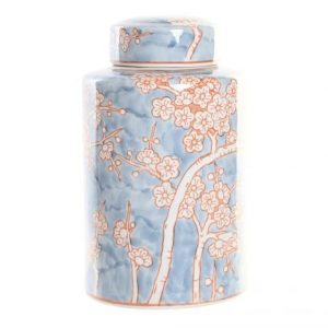 Ginger Jar Porcelain Flowers Blue