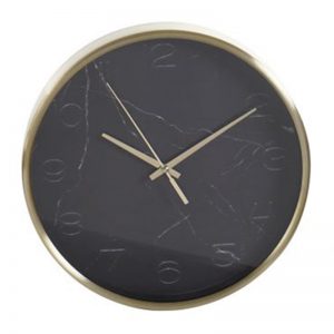 Wall Clock Black Marble