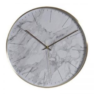 Wall Clock Marble Gold 