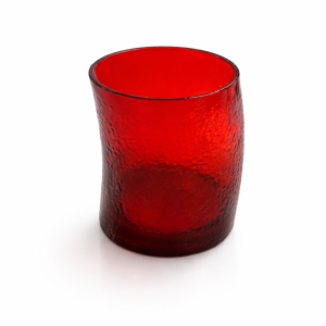 Red Textured Glass Tumbler