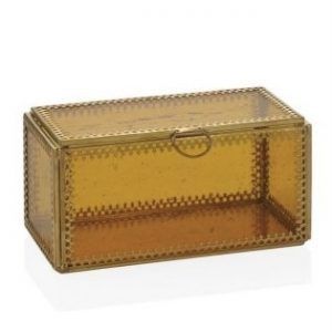 Amber Glass Matt Gold Box