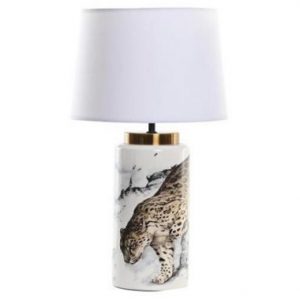 Table Lamp Metal Ceramic Leopard Terra
