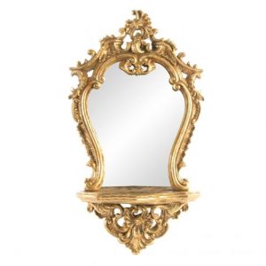 Mirror Resin Mirror Shelf Aged Golden