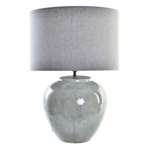 Table Lamp Ceramic Linen Grey Verde