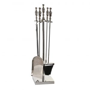 Fireplace Set 4 Steel Aluminium