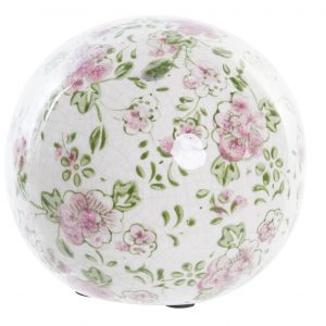 Sphere Stoneware Flowers White