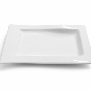 Rectangular Wave White Porcelain Serving Plate