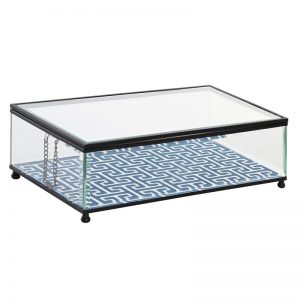 Box Glass Metal  Mosaic Blue