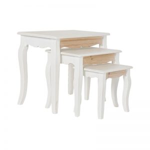 Auxiliary Table Set 3pcs Wood White
