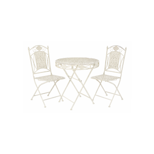 Bistro Set 3 pcs Metal White