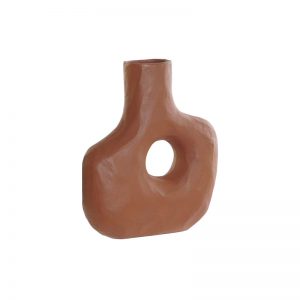 Vase Aluminium Organic Wrinkled Terra