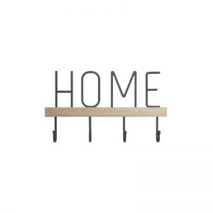 Wall Clothes Rack Iron Mdf Black