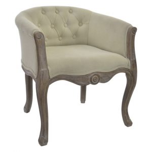 Armchair Polyester Rubberwood Natural