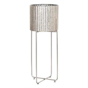 Flowerpot Stand Metal Silver Large