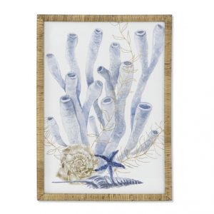 Picture Coral Rattan Framed