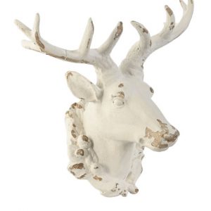 Wall Decoration Resin Deer Decape White