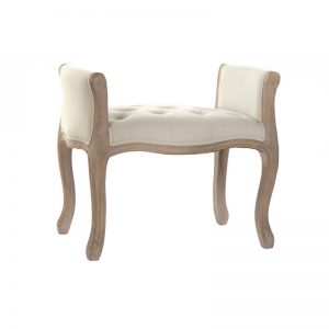 Bench Shoe-Removing Chair Linen Rubberwood