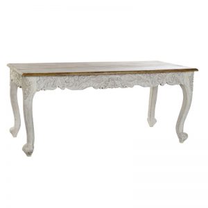 Table Mango Wood Peacock Aged White