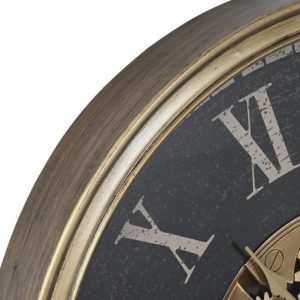 Wall Clock Iron Glass Golden