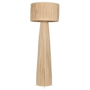 Floor Lamp Raffia Metal Natural
