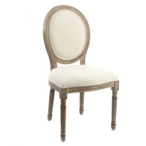 Chair Rubberwood Linen Beige
