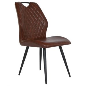 Chair Metal Polyester Dark Brown