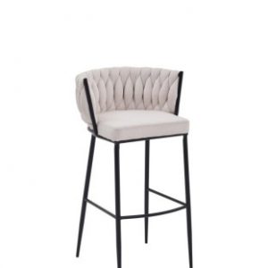 Stool Polyester Metal Braided Beige