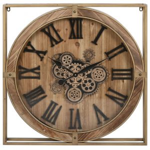 Wall Clock Iron MDF Golden