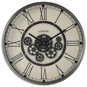 Wall Clock Iron MDF Dark Gray