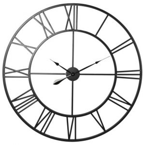 Wall Clock Metal Black