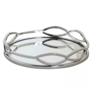 Tray Steel Glass Chromed Silver