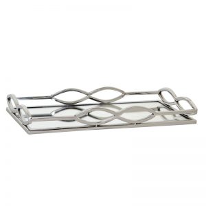 Tray Steel Mirror Chromed Silver