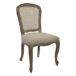 Chair Linen Rattan Natural Grey