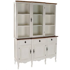 Showcase Paulownia Glass White