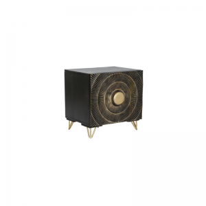 Bedside Table Mango Metal Mandala Black