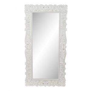 Mirror Floral Carved White