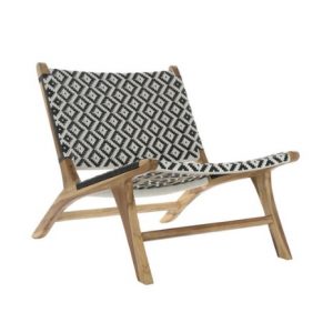 Armchair Teak PVC Black