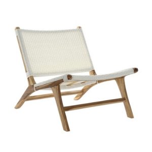 Armchair Teak PVC White