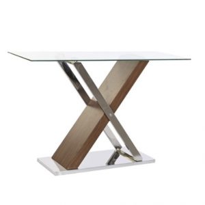 Console Table Steel Glass Transparent