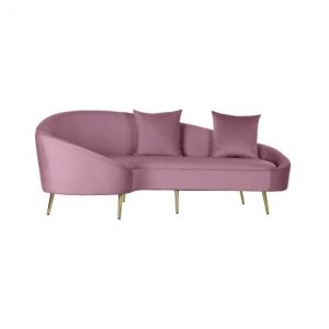 Couch Polyester Metal 2 Cushions Velvet