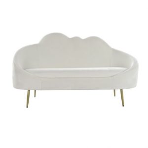 Couch Polyester Metal Cloud White